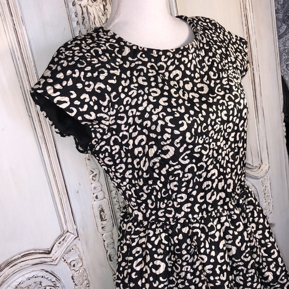 Zara Women Cap Sleeve Fit And Flair Animal Print Dress Size Med. - Picture 2 of 13